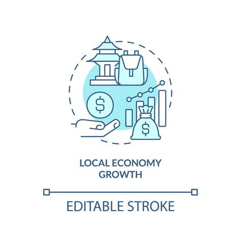 Local Economy Growth Turquoise Concept Icon Tourists Engaging