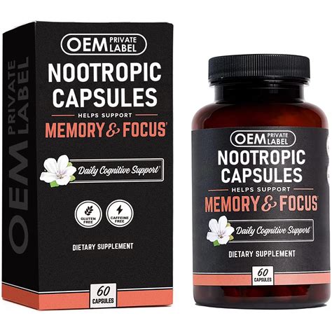 Nootropic Capsules Brain Supplement Alpha Gpcl Theanine And Bacopa