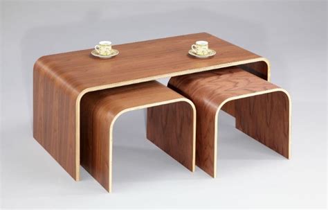 BALLIANA - Center Table, Walnut Wood, Set Of 3 • Mobilitop Lebanon Beirut