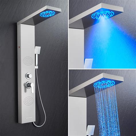 Popfly In Led Shower Panel Tower System With Mist Rain System