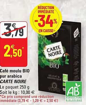 Promo Café Moulu Bio Pur Arabica Carte Noire chez G20 iCatalogue fr