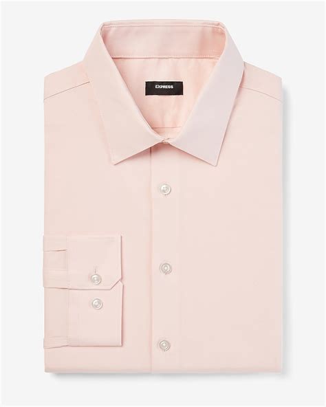 Express Men Slim Solid Stretch Cotton 1mx Dress Shirt In Light Pink