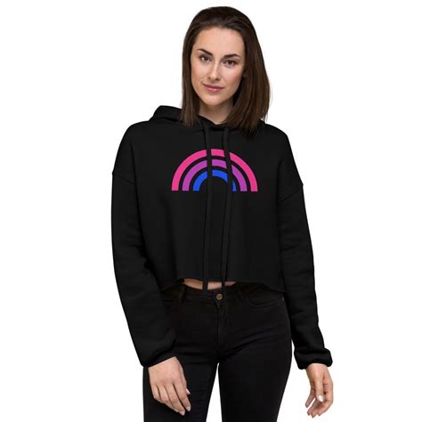 Bisexual Pride Flag Rainbow Crop Hoodie Lgbtq Pride Top Bi Etsy