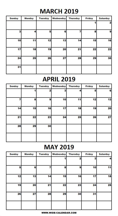 March April May Calendar Printable And Enjoyable Learning