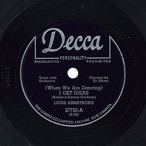 Louis Armstrong I Get Ideas A Kiss To Build A Dream On 1951 Shellac Discogs