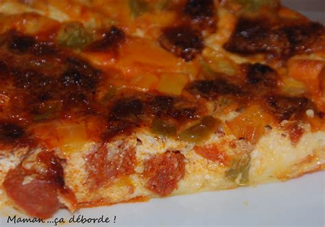 Quiche sans pâte chorizo poivrons Maman ça déborde