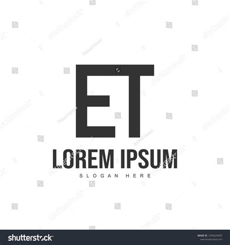 Et Letter Logo Design Initial Letter Stock Vector Royalty Free 1245529459