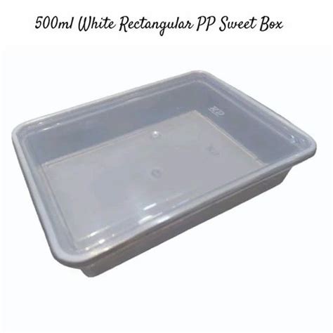 Ml White Rectangular Pp Sweet Box At Rs Piece Plastic Sweet