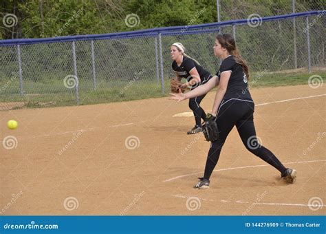 Pitcher in a High School Softball Game Editorial Stock Image - Image of ...