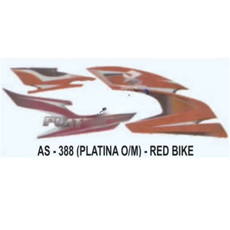 Graphics Sticker Set For Bajaj Platina Old Model Red Vehicle Both