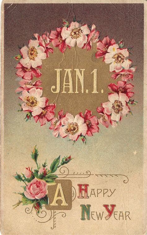 A Happy New Year Vintage Postcard | Etsy