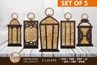 Lantern Candle Holder Bundle Graphic By LaserCutano Creative Fabrica