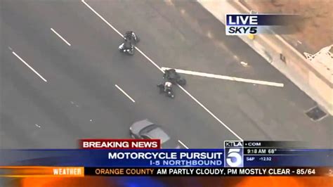 Dramatic End To High Speed Police Motorcycle Chase On California