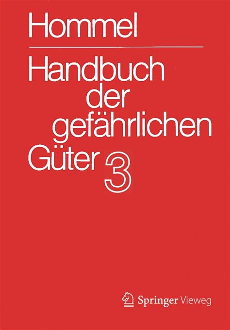 Handbuch Der Gef Hrlichen G Ter Band Merkbl Tter German