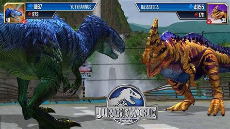 YUTYRANNUS VS RAJASTEGA JURASSIC DINOSAUR BATTLE JURASSIC WORLD