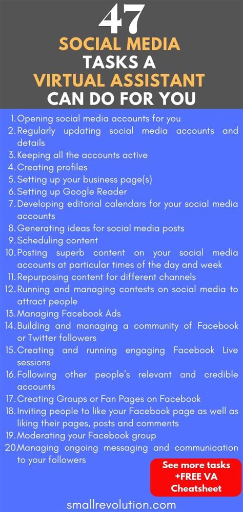 47 Social Media Tasks For Virtual Assistants Artofit