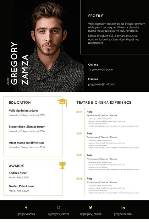 Resume For Actors Template