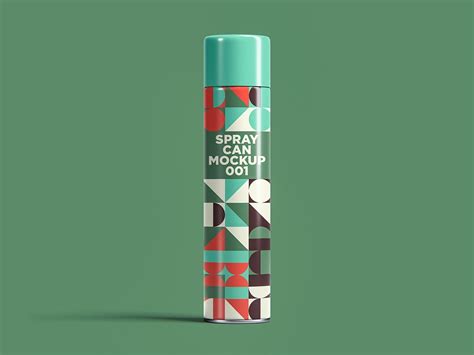 发胶喷雾罐包装设计样机模板v1 Spray Can Mockup 001 设计小咖