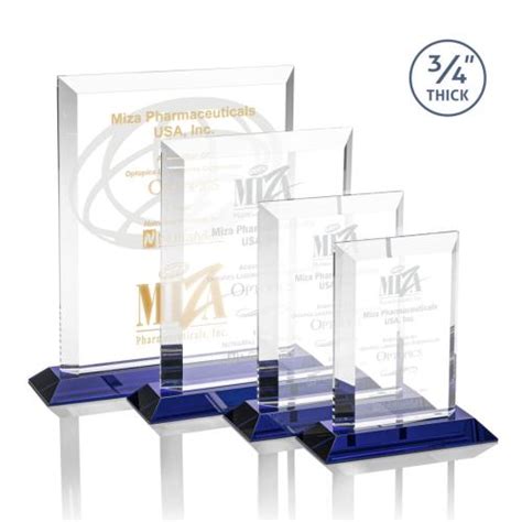 Harrington Blue Rectangle Crystal Award AWS2101 L FineAwards