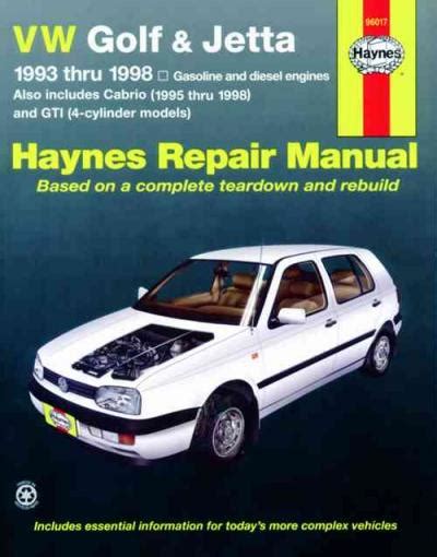 Volkswagen Vw Golf Jetta Haynes Service Repair Manual