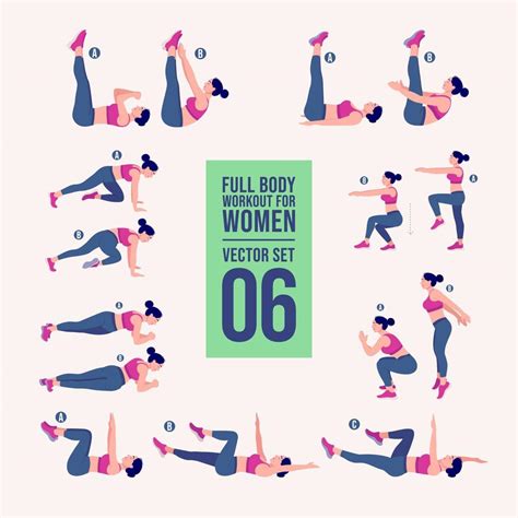 Women Workout Set Women Doing Fitness And Yoga Exercises Lunges