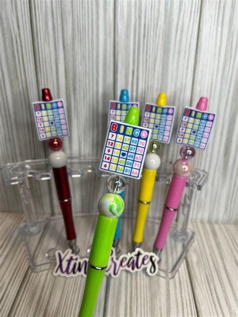 Beaded Bingo Pen Bingo Bingo Board Custom Pen Diy Etsy