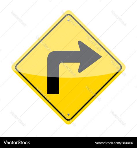 Right Turn Sign Royalty Free Vector Image Vectorstock