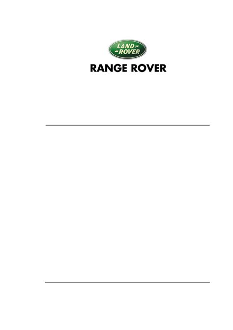 Land Rover Workshop Service And Repair Manuals L Range Rover