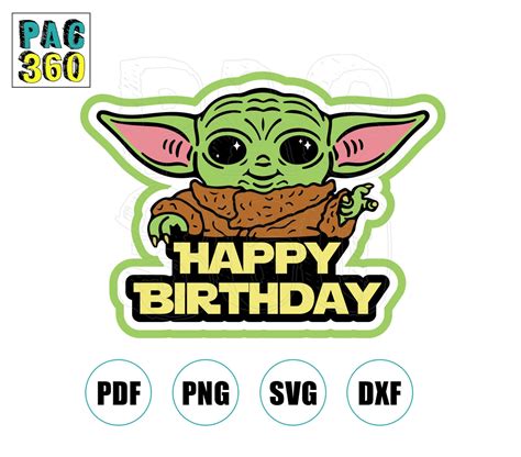 Baby Yoda Birthday Svg