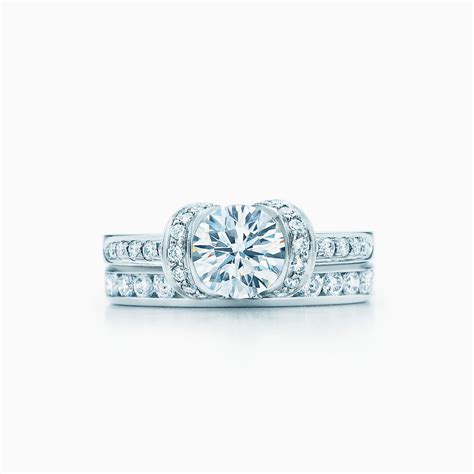 Tiffany Ribbon Engagement Ring In Platinum Tiffany And Co