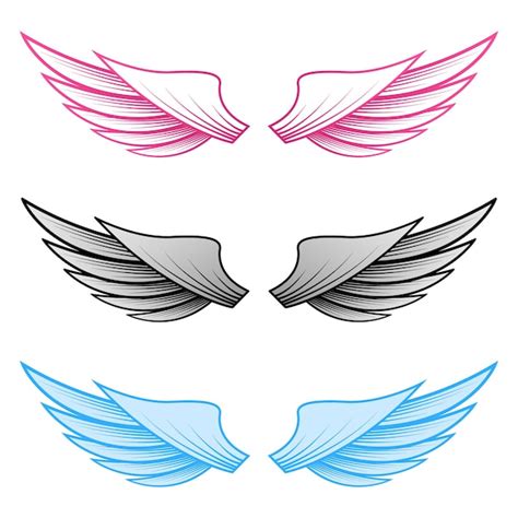 premium vector set couple wings isolated