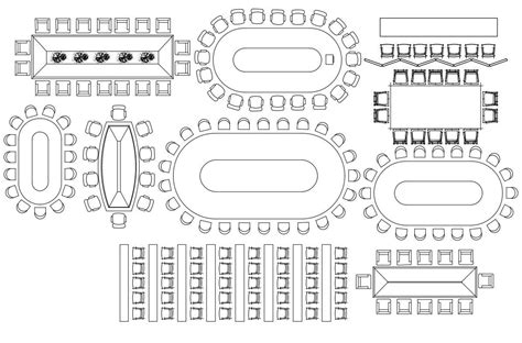 Conference Table Elevation Cad Block