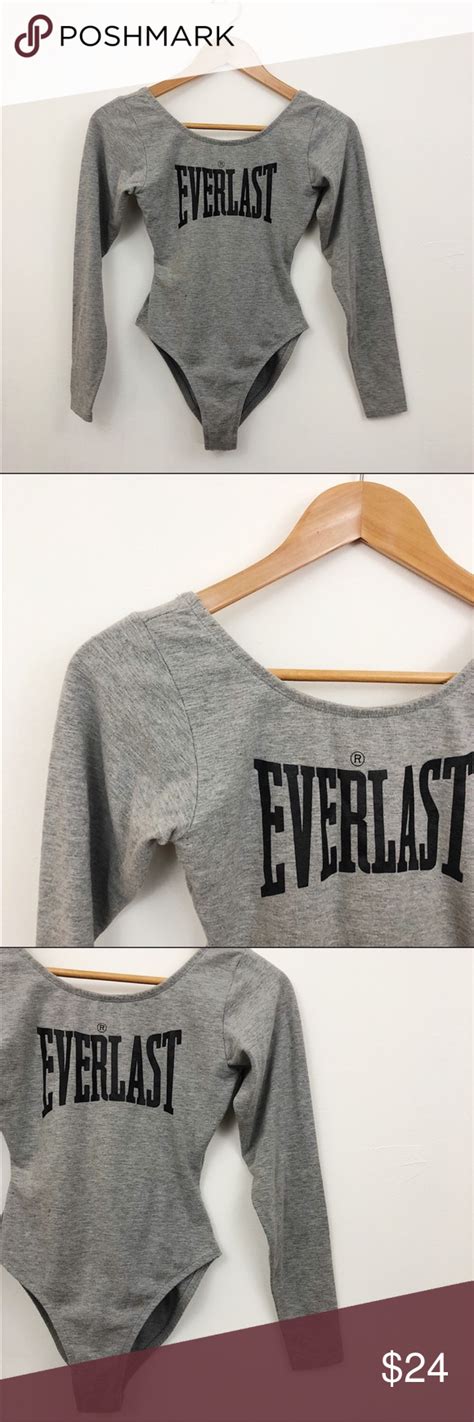 Vintage Everlast Gray Long Sleeve Body Suit Long Sleeve Bodysuit