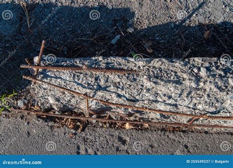 Section Of The Destroyed Concrete Structure Stock Image Image Of