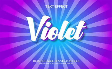 Modèle Deffet De Texte Eps Vectoriel Entièrement Modifiable Violet 3d