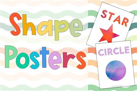 Preschool Shapes Poster Printable: Watercolor Classroom Decor You'll