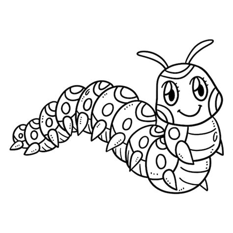 Premium Vector Baby Caterpillar Isolated Coloring Page For Kids