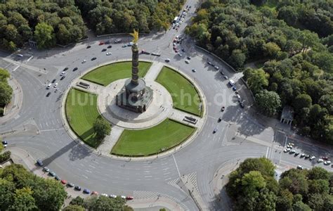 Luftaufnahme Berlin Kreisverkehr Stra Enverlauf An Der Siegess Ule