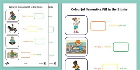 Colourful Semantics Fill In The Blanks Twinkl
