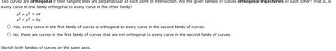 Solved Two curves are orthogonal if their tangent lines are | Chegg.com