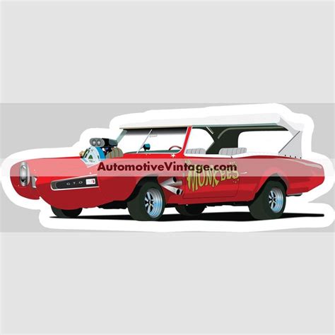 The Monkees Gto Monkeemobile Famous Tv Show Car Magnet Car Magnets