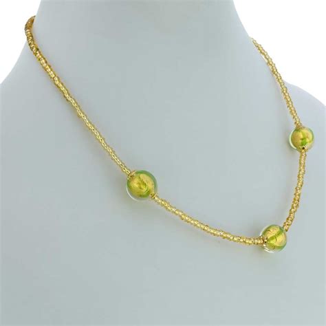 Murano Necklaces Royal Green Balls Necklace