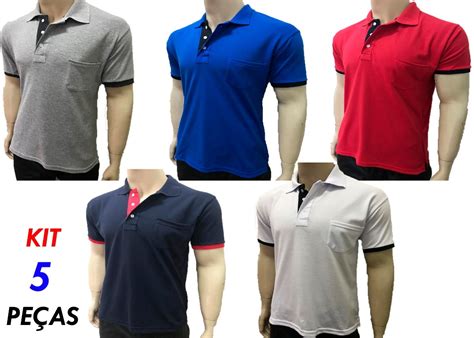 Kit Camisas Gola Polo Bolso Botoes Basicas Uniforme R