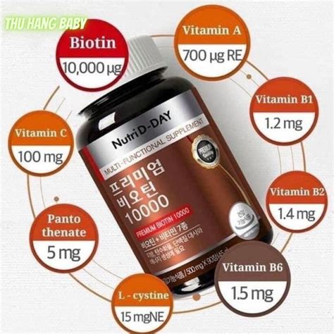 CHÍNH HÃNG Viên Uống BIOTIN 10 000UG NUTRI D DAY giúp mọc tóc lưu thông