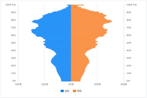 대한민국 인구 구조인구 피라미드 2030년 2040년 2050년 Invisiblecity