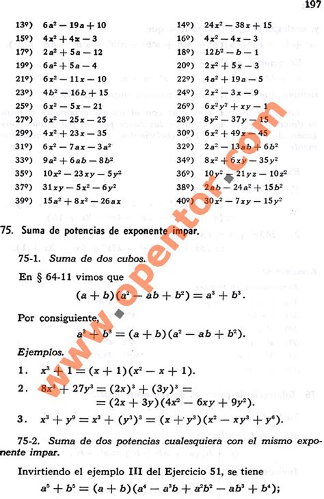 Álgebra 1 González Mancil Suma De Potencias De Exponente Impar Opentor