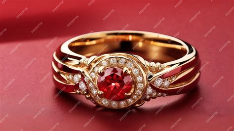 Premium Photo | Gold and red diamond ring