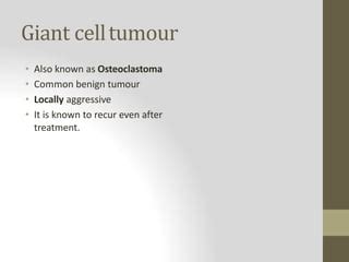 Giant cell tumour | PPT