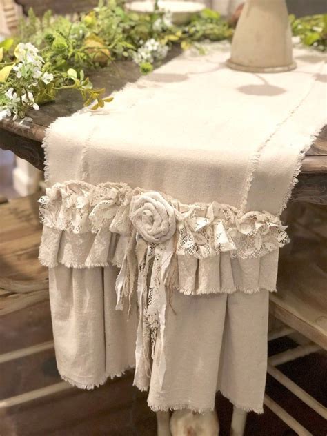 Custom Farmhouse Table Runner or Dresser Runner,multi Ruffle,ivory ...