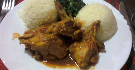 White Rice served with Curry chicken and vegetables Recipe by CATHERINE ...